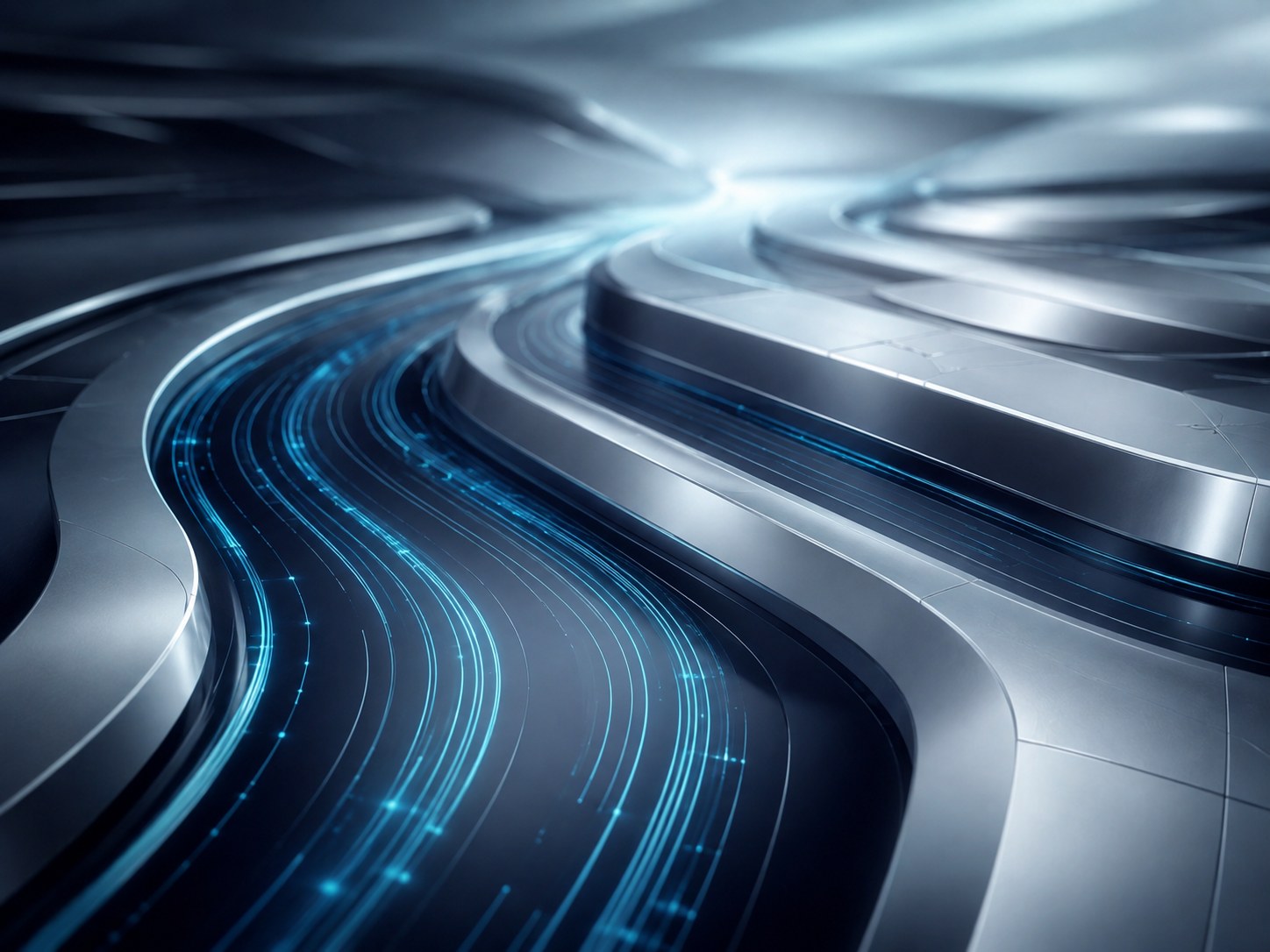 Abstract visualization of data flowing seamlessly behind the scenes